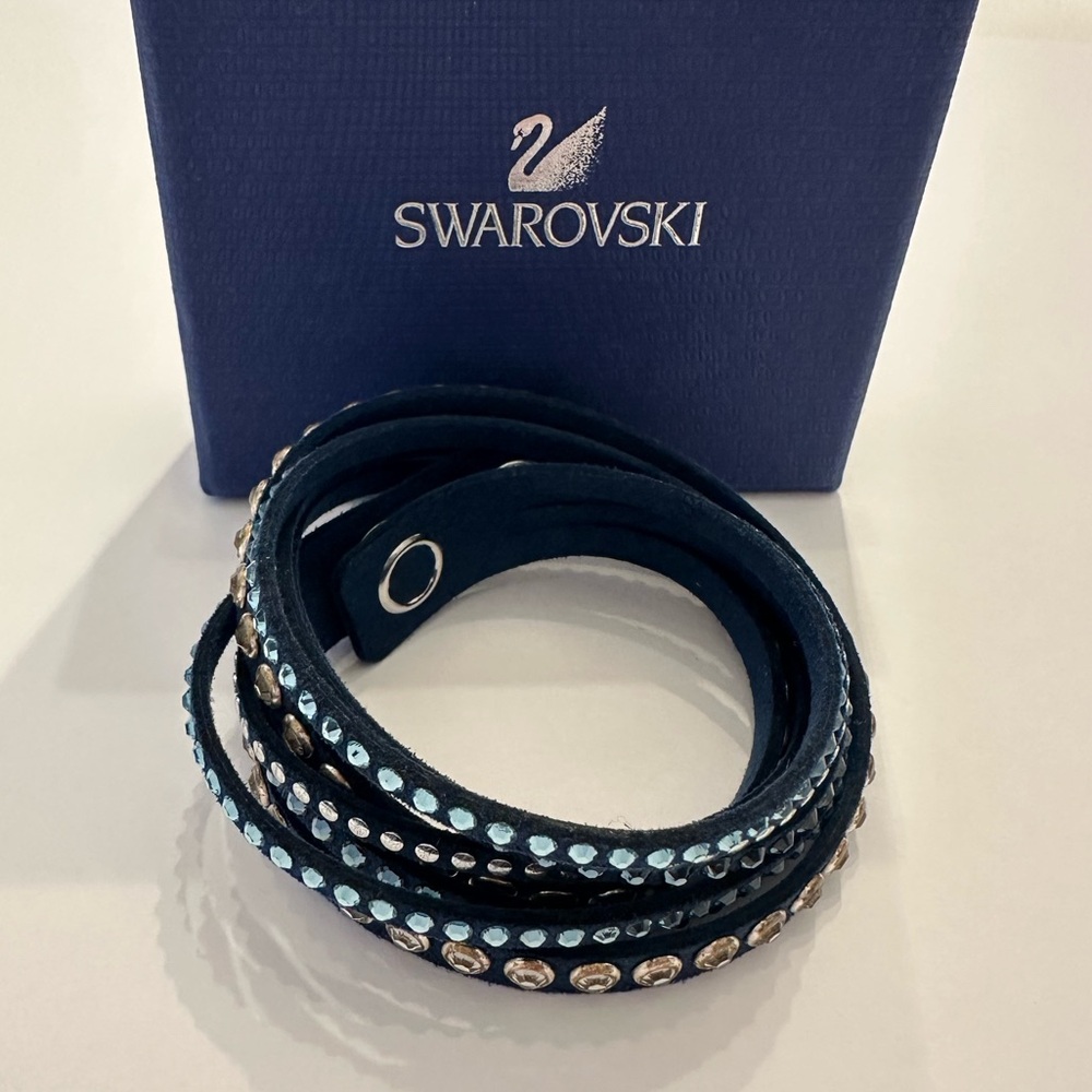 SWAROVSKI Midnight Blue and Silver Crystal Bracelet - Gorgeous!!